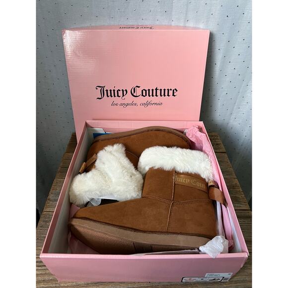 Juicy Couture | King Brown Cognac Mirco Faux Fur Winter Boots - Picture 5 of 7